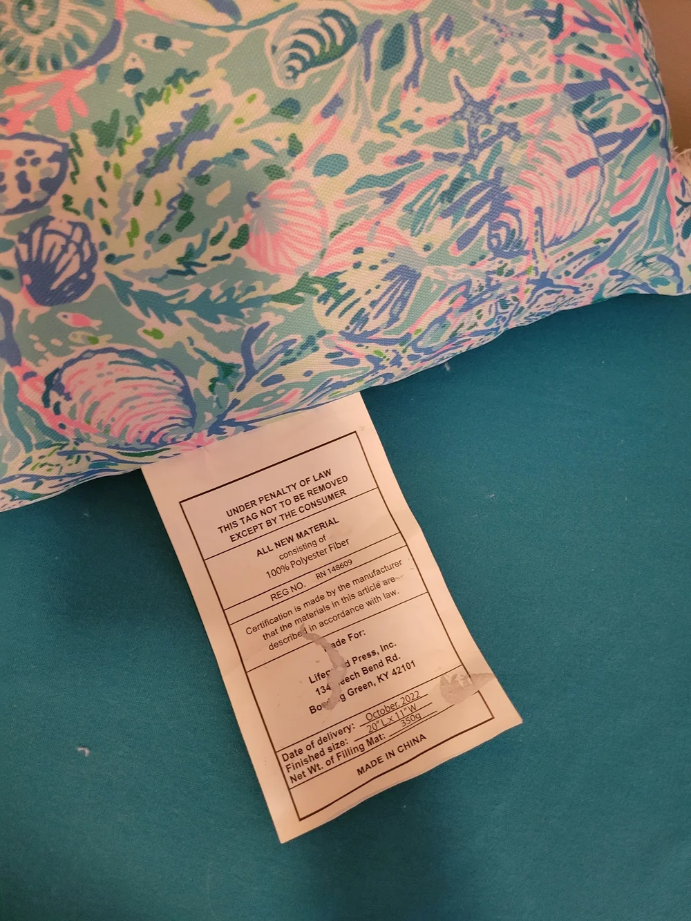 Lilly Pulitzer Sea Life Print Tassel Pillow